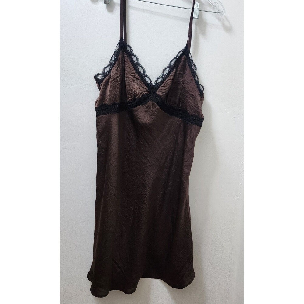 Wild Fable Dark Brown Lace Trim Camisole mini dress XL romantic fairy y2k NWT